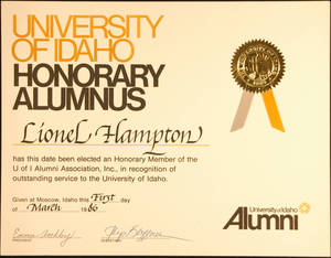 Image of Presented to Lionel Hampton