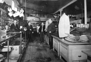 Image of Davids' mens' department about 1905 at the southeast corner of Third and Main streets