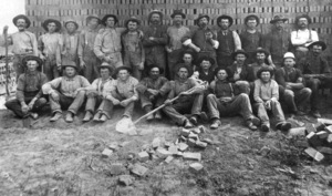 Image of Crew of Taylor & Lauder brick plant in the late 1880s or 1890s